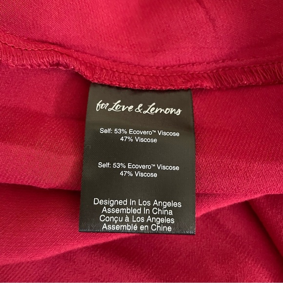 For Love & Lemons Elora Midi Dress Dark Red Satin Size XL NWT Rhinestone - Picture 8 of 16